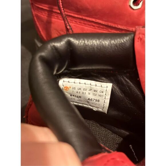 TIMBERLAND TODDLER  X NBA CHICAGO BULLS CLASSIC PREMIUM BOOTS RED NUBUCK - Picture 9 of 9